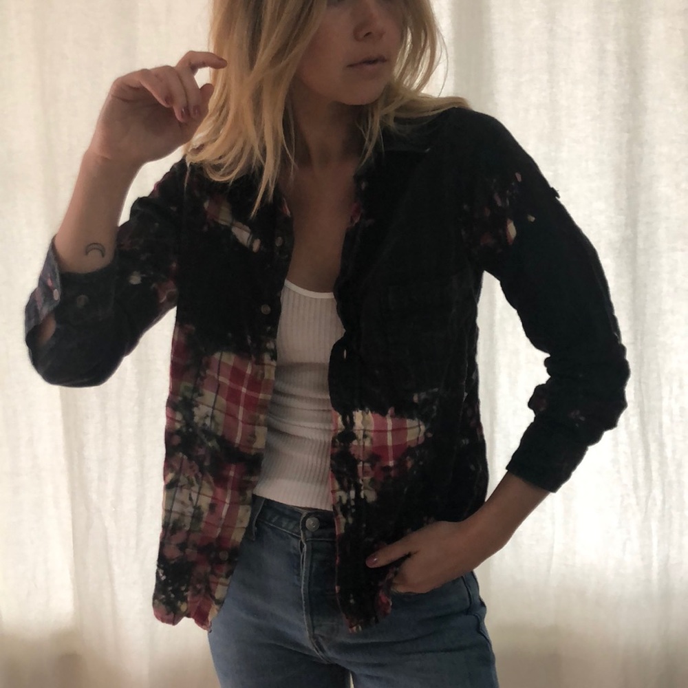Vintage tie-dye inspired flannel